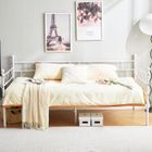 IPOTIUS Lit adulte 90 x 190 cm en métal - Blanc - Sommier inclus