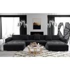 MEUBLES LINE ANIXE - Canapé d'angle panoramique XXL en U - en Tissu (Noir)