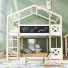 JAERLIUB Lits superposés 2x90x200cm avec échelle lit mezzanine pour enfant 2x sommiers à lattes naturel et blanc lit cabane