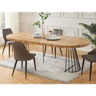 VENTE-UNIQUE Table à manger extensible 2 à 12 personnes en MDF et acier - Naturel et noir - FIRELA