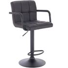 WOLTU Tabourets de Bar, Anthracite, Assise en Similicuir, Rotatif Réglable en Hauteur, Pied en métal