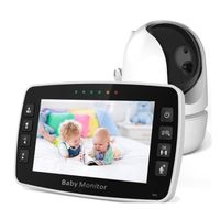 Babyphone 4.3" Moniteur vidéo sans fil pour bébé Caméra de surveillance intercom bidirectionnelle à vision nocturne avec test de