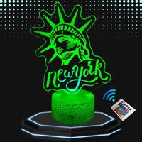 Lampe de chevet 3D Décoration New York ,Veilleuse Changement de couleurs, Lampe Tactile Bureau et Chambre Ado enfant, Eclairage