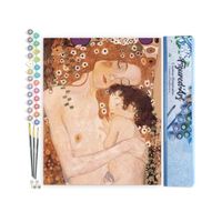 Figured'Art Peinture par Numéro Adulte Mère et Enfant de Klimt - Kit de Loisir Créatif DIY Numéro d'Art - 40x50cm sans châssis
