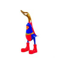 Grand canard super-héros en bois 35cm Superman Bois Brut