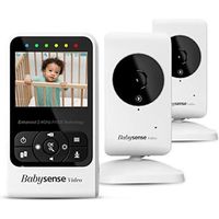 Babysense Moniteur Vidéo Pour Bébé, Babyphone avec Deux Caméras et Audio, Température des Locaux, Vision Nocturne, Communication