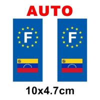 Autocollant plaque immatriculation auto drapeau venezuela