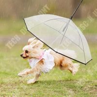 TD® Parapluie pour chien de compagnie avec laisse - Parapluie pliant transparent pour chiot de vue facile pour petits chiens