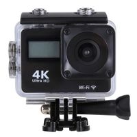 Caméra Sport 4K Ultra HD WiFi 12MP Avec Télécommande Et Étui Étanche 30m, Écran Tactile 2.0 Pouces Noir YONIS