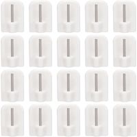 Lot De 12 Crochets Autocollants Blancs Pour Tringles à Rideaux (vitrage) - Adhésifs, Dimensions 2.4x1.6 Cm - Montage Facile