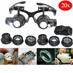 AUTOPkio Lunette Loupe avec 2 LED, USB Rechargeable Grossissante Loupe