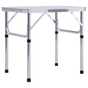 TABLE DE CAMPING Table pliable de camping Blanc Aluminium 60x45 cm