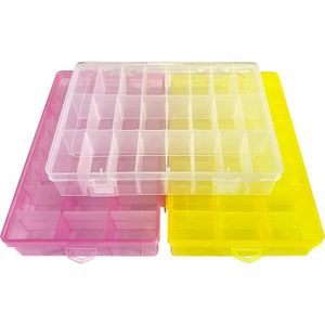 Xuxuou Boîte de Rangement Bijoux en Plastique de Conteneur 24 Compartiments séparateurs Amovibles Plastic 