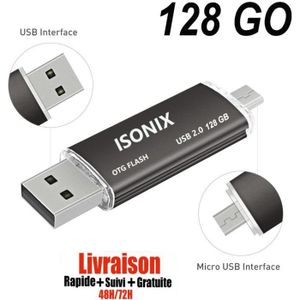 CLÉ USB Clé USB 128 GO 2 en 1 - Micro Usb Drive - Pour And