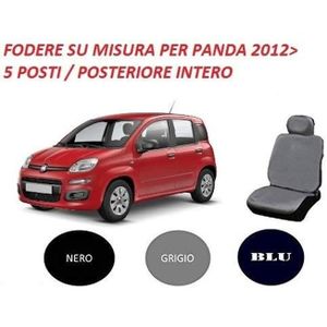Housses de siège sur mesure pour Fiat Panda III Hayon (2011-.)  5-personnes - housse siege voiture - couverture siege - Auto-Dekor -  Premium - gris gris
