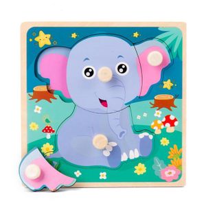 PUZZLE Éléphant - Puzzle 3d En Bois Pour Bébé, Jouets Édu