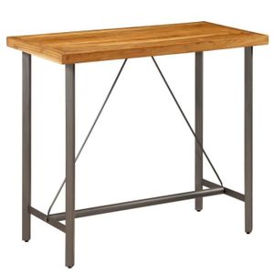 MANGE-DEBOUT MANGE-DEBOUT - TABLE HAUTE - Table de bar Teck recyclé massif 120 x 58 x 106 cm - YW Tech DIO7734920858870