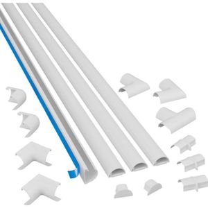 D-Line Kits de Goulottes et Raccords| 3015KIT001 | Cachez et Protégez les Câbles Facilement | Goulotte Décorative | Blanc