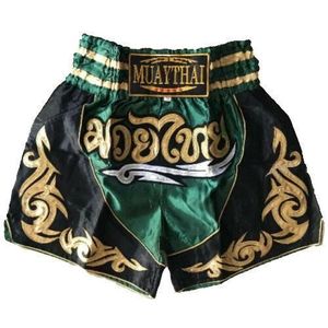 SHORT DE BOXE Short Traditionnel THAI Boxe Kickboxing Special Muay Thai MMA | Vert | Tailles Enfants et Adultes | Thailande