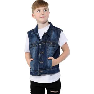 GILET - CARDIGAN Enfants Garçons Denim Veste Gilet Délavée Mode Jeans 3-13 Ans