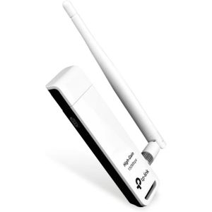 CLE WIFI - 3G Adaptateur USB Wi-Fi à Gain Elevé 150 Mbps TL-WN722N, Antenne Détachable 4dBi Noir-Blanc, compatible avec Win 10-8.1-8-7-XP, A30