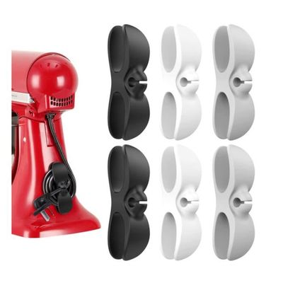 Lot De 2 Organiseurs De Câbles De Bureau Avec 8 Emplacements Et Clip Adhesif En Silicone 86199638