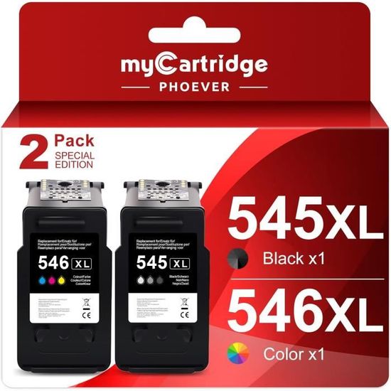Cartouches D'encre PG-545XL & CL-546XL Compatibles Canon - Pour Pixma MX495, TS3150, MG3050, Etc.