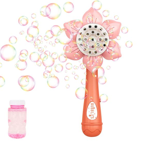 VICASKY Machine à Bulles Tournesol – Électrique – Rose – Portative Pour Fêtes Et Jeux