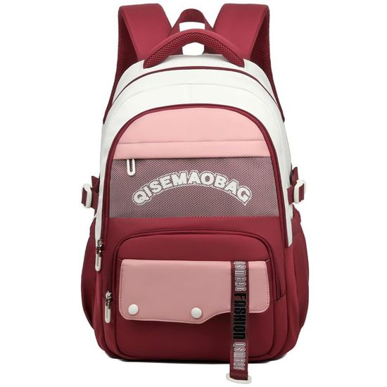 Sac à Dos Scolaire Fille Amythe – Capacité 15,6″, Poches Antivol – Cartable Collège Lycée Rose