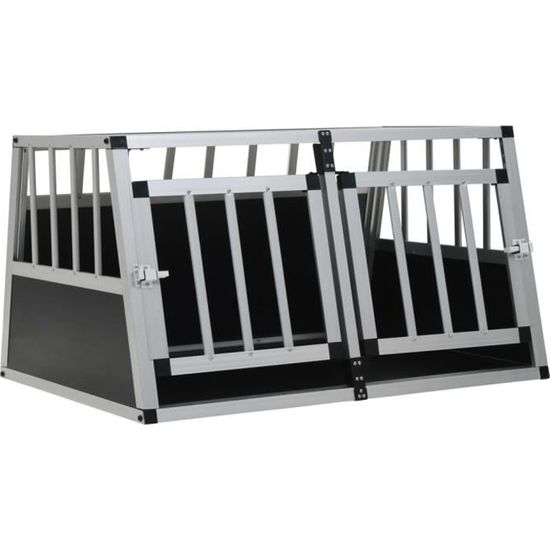 Cage pour chien à double porte 89 x 69 x 50 cm YULINSHOP