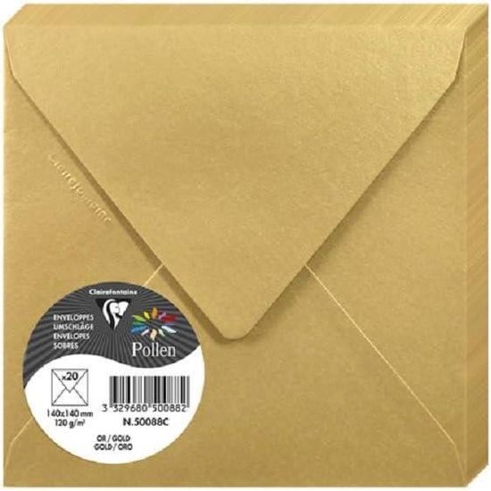 Carton 200 Enveloppes Auto-Adhésives Clairefontaine Pollen DL Ivoire 11x22cm 120g/m² - Papier Premium