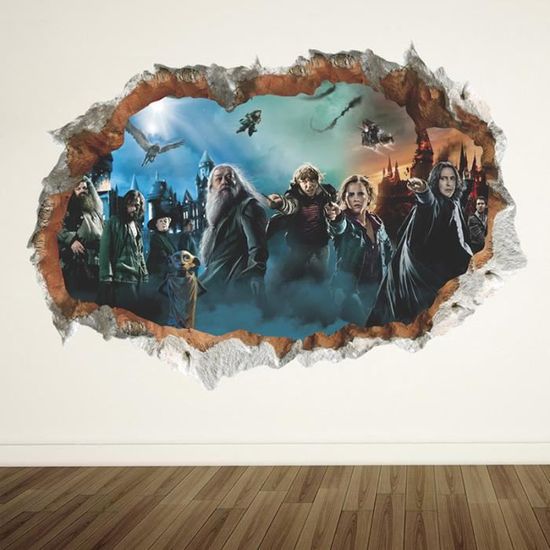 3D Windows Harry Potter Wall Stickers école PVC décoration pour les enfants  chambre autocollant - Cdiscount Maison