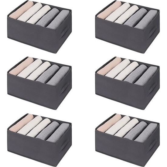 Lot De 6 Boîtes De Rangement Pliantes En Tissu - Cubes Organisateurs Pour Vêtements, Maison, 35x35x35 Cm