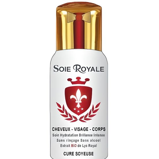 Cure Soyeuse BIO Protéines de Soie Royale 125 ml Plantes BIO Vitamines Cheveux Visage Corps Sans alcool Flacon Stérilisé.