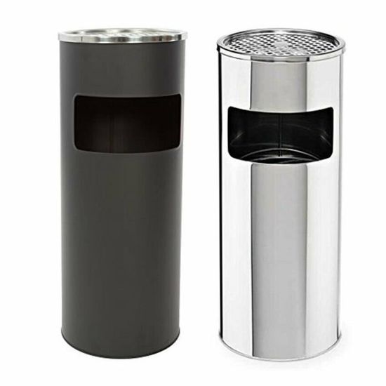 Sur Pied KADAX Cendrier Sur Pied En Acier Inoxydable Avec Poubelle De 18 L Cendrier Exterieur