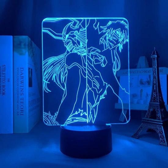 Lampe LED 3D Manga Anime - Éclairage RGB Changeant Avec Présentoir à Figurines - Bureau Ou Mur