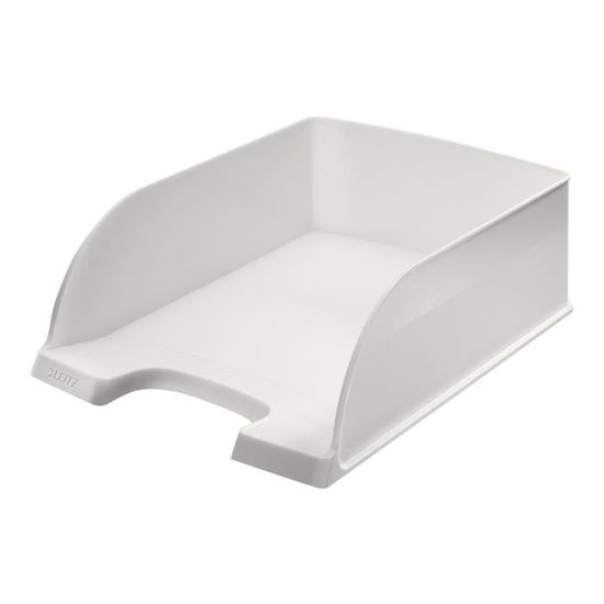Corbeille à Courrier Leitz Plus Hauteur 70mm - Lot De 5 - Blanc Métallisé | Rangement Bureau