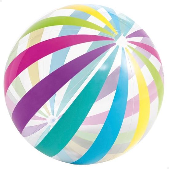 Maxi Ballon de plage gonflable fun et colore Diametre Geant XXL 107 cm Jeu d eau piscine Set Balle de jeu jumbo et carte