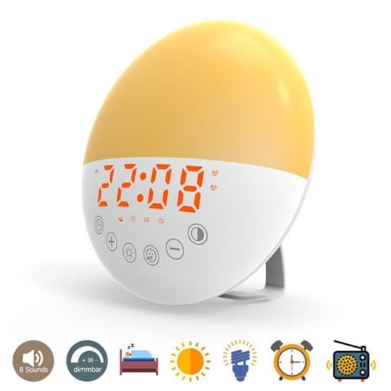 REVEIL SIMULATEUR D'AUBE Réveil LumièreLampe Réveil Radio Réveil