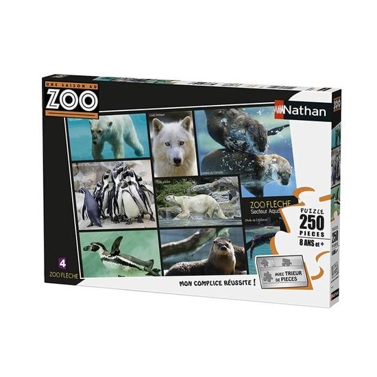 Puzzle 250 pièces Une saison au zoo - Secteur aquatique avec trieur de pièces NATHAN - 8 ans et +