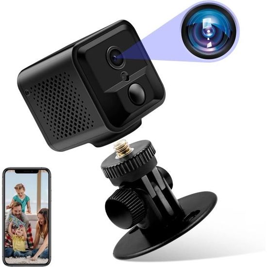 Caméra Espion WiFi 1080P - Mini Caméra De Surveillance Intérieur/Extérieur - Détection Mouvement