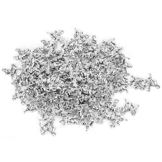 Pendentif Plume En Argent Sterling Avec 4 Pierres 