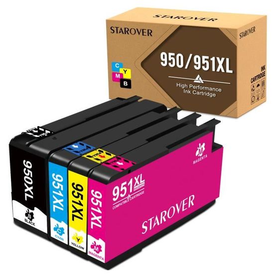 Cartouches D'encre Compatibles HP 950XL/951XL - Pour Officejet Pro 8610/8710 - Pack Neuf