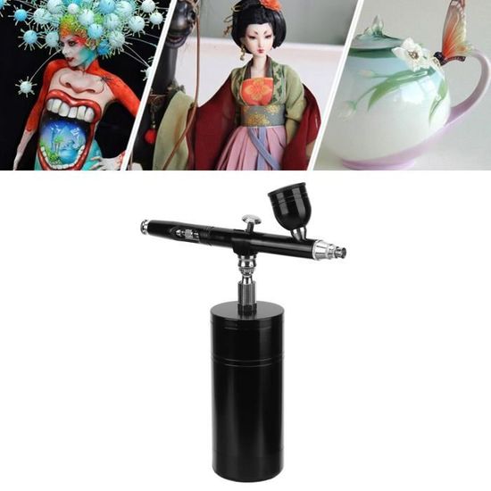 Kit Aérographe Sans Fil Rechargeable Avec Compresseur - Buse 0,3 Mm - Pour Ongles, Gâteaux, Maquillage Et Modélisme (rose)