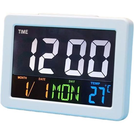 Réveil Numérique,Grand écran LED,Horloge De Surface Miroir Avec Fonction Snooze Et Connexion De Charge Usb Reglable En Luminosite Reveil Pou 90399836