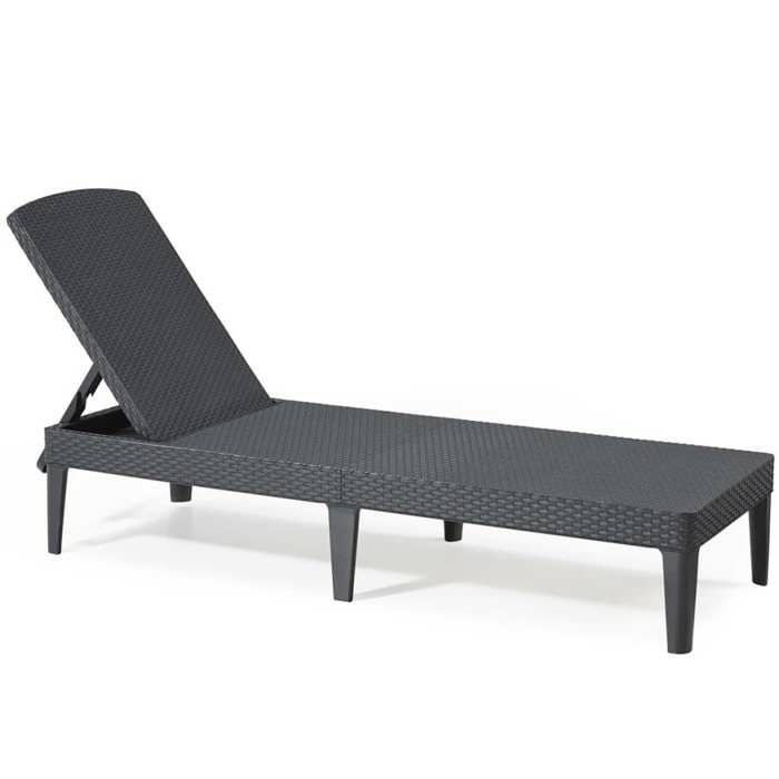Bain de soleil Graphite - en imitation résine tressée - ALLIBERT BY KETER - 4 positions - JAIPUR