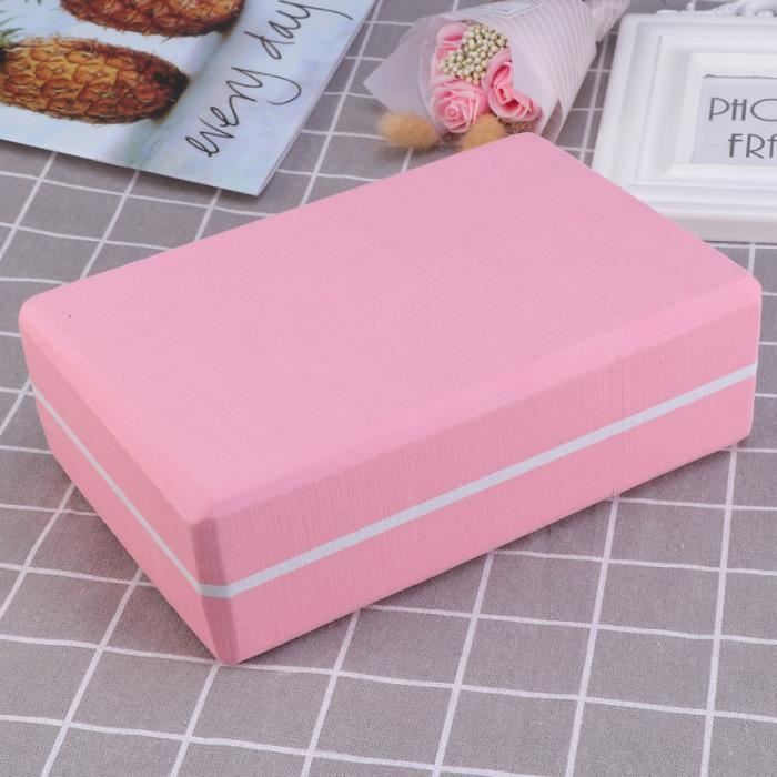 Blocs de yoga haute densité briques EVA Yoga de haute qualité bloque la pratique du yoga Outil auxiliaire pour débutant (rose)