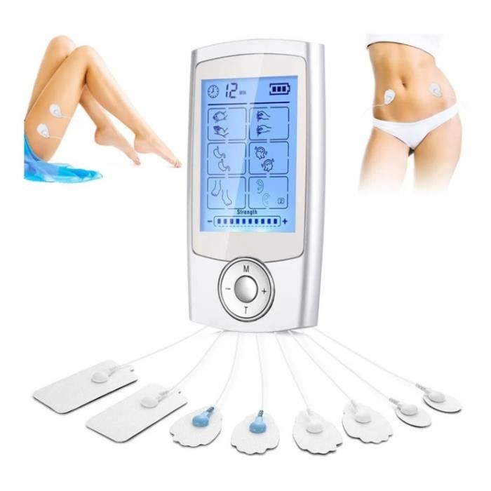 Électrostimulateur,Système de relaxation musculair, soulagement des douleurs avec 16 programmes de massage,8 électrodes et 2 canaux