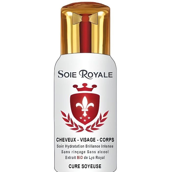 Cure Soyeuse BIO Protéines de Soie Royale 125 ml Plantes BIO Vitamines Cheveux Visage Corps Sans alcool Flacon Stérilisé.