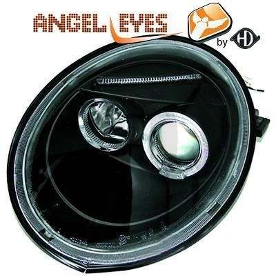 2265480 , Paire de Feux Phares Angel eyes noir pour VW New Beetle de 1998 a 2005